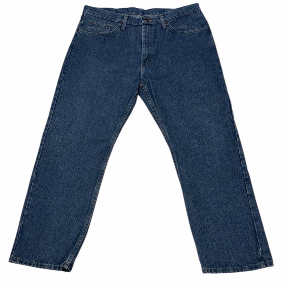 Wrangler Premium Quality Denim Blue Jeans Straight Leg 100% Cotton Durable 36x28